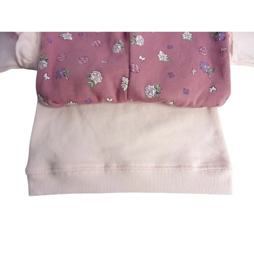 Disney Baby Princess Belle 2-Piece Sweatshirt Pants Outfit Floral Ruffle 12M